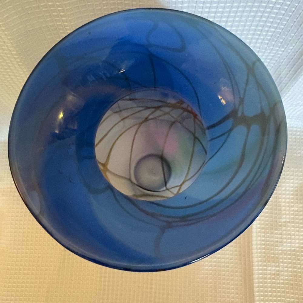 Scott Simmons Sunrise Glassworks Signed Hand-Blown Art Glass Vase 11” - Picture 7 of 15